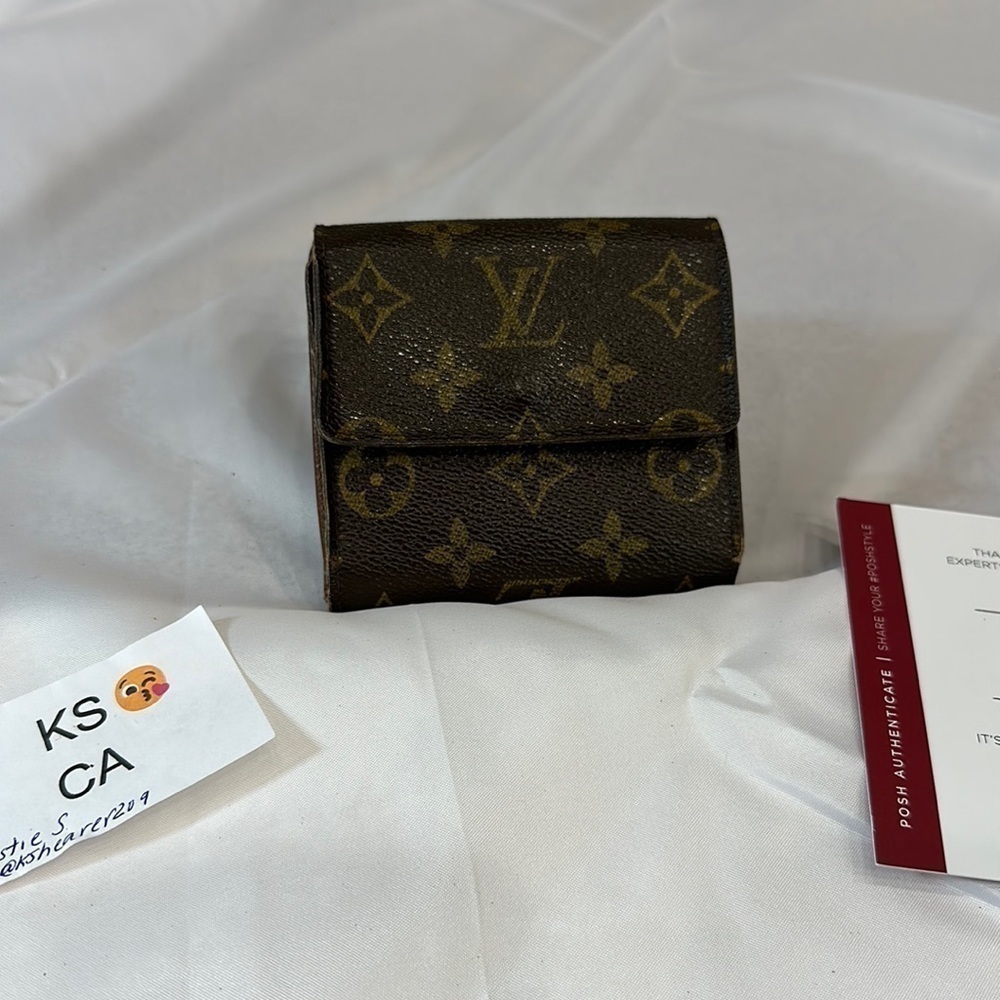 Louis Vuitton Monogram Portomone Bie Cult Credit Wallet Bifold ...